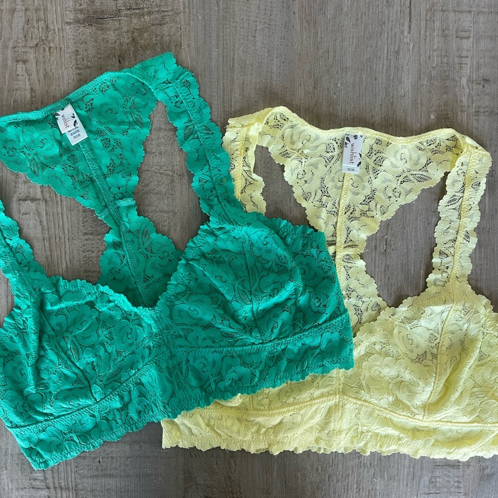 WISHLIST | set of 2 lace halter bralettes L
